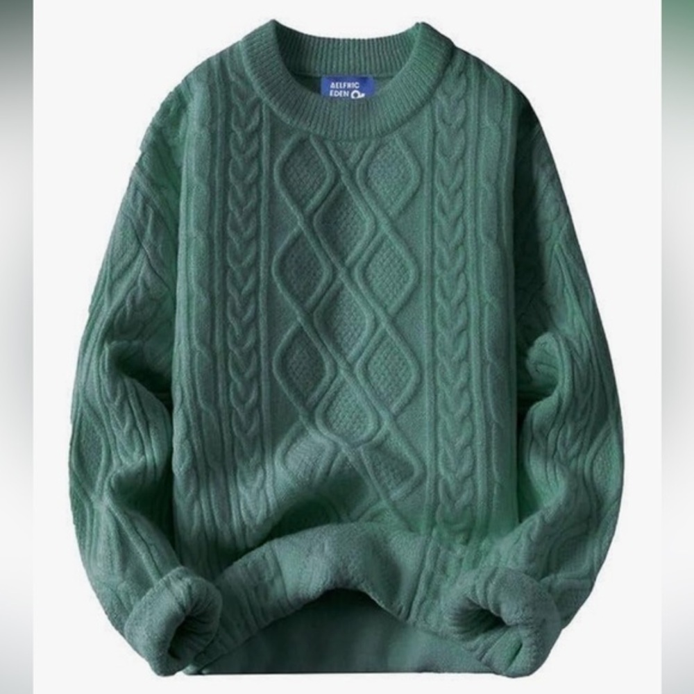 $58 Aelfric Eden Green Cable Knit Sweater